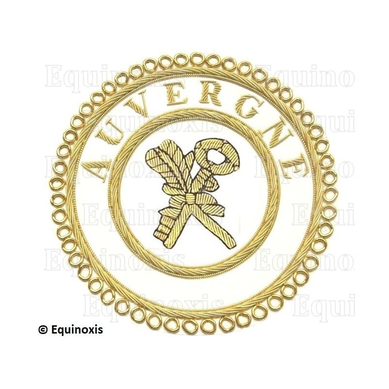 Badge / Macaron GLNF – Grande tenue provinciale – Grand Archiviste – Auvergne – Brodé main
